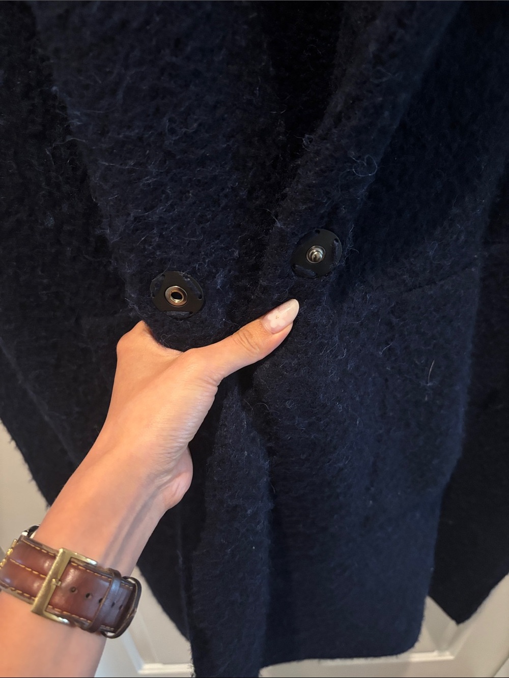 Vince, Classic Navy Women's Sweater Coat - Picture 6 of 10